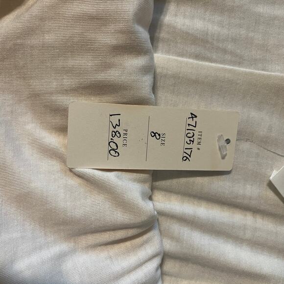 Anthropologie Meadow Rue Prespa Pleated Sleeveless V-Neck Tank Dress Ivory Sz 8 - Picture 7 of 10